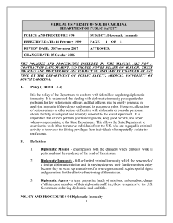 PP94 Diplomatic Immunity - The Medical University of South Carolina