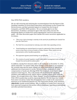 Dear UPCE-PSAC members, We are still reviewing and analyzing