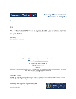 Double-Consciousness in the work of Dylan Thomas