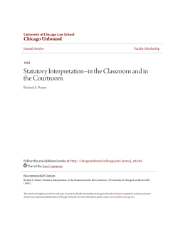 Statutory Interpretation--in the Classroom and in the Courtroom