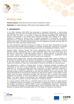 Briefing note - EFSA