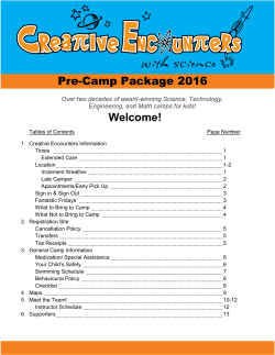 Pre-Camp Package 2016