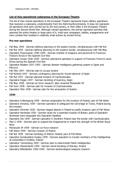 List of Axis Operational Codenames