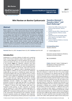 Mini Review on Bovine Cysticercosis