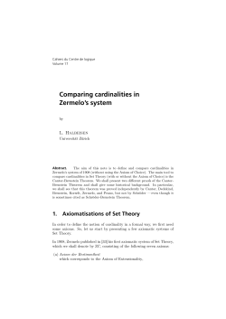 Comparing cardinalities in Zermelo`s system