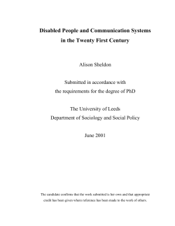 Disabled People and Communication Systems in the Twenty First