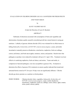 EVALUATION OF CHLORINE DIOXIDE GAS AS A SANITIZER FOR