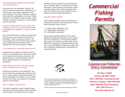Commercial Fishing Permits - Commercial Fisheries Entry