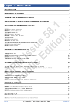 Federal Issues - Queensland Police Service