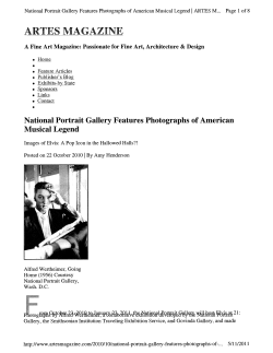 National Portrait Gallery Features Photographs of American Musical