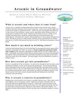Arsenic in Groundwater