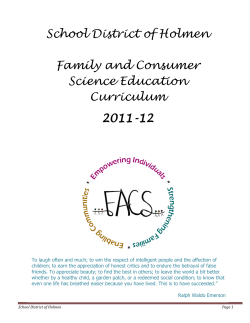 School District of Holmen Family and Consumer Science Education