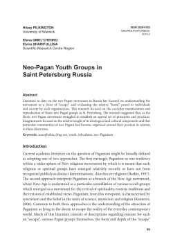 Neo-Pagan Youth Groups in Saint Petersburg Russia