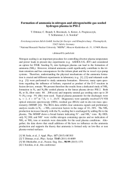 Formation of ammonia in nitrogen and nitrogen/noble gas seeded