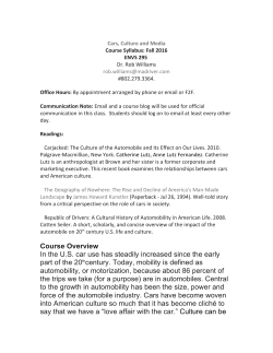 Course Overview In the U.S. car use has steadily increased since