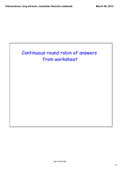 Intersections, long division, remainder theorem