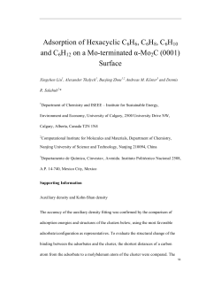 Adsorption of Hexacyclic C6H6, C6H8, C6H10 and C6H12 on a Mo