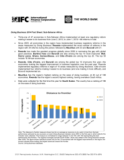 Doing Business 2014 Fact Sheet: Sub-Saharan Africa &bull; Thirty