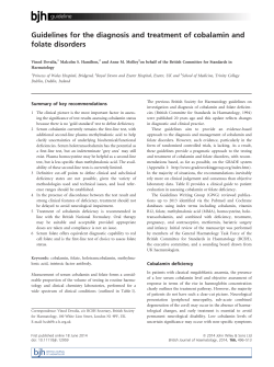 Guidelines for the diagnosis and treatment of cobalamin and folate