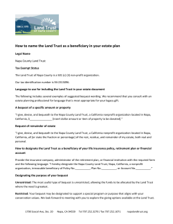 Standard Bequest Language - Land Trust of Napa County
