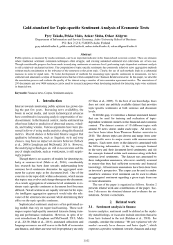 Gold-standard for Topic-specific Sentiment Analysis of Economic Texts