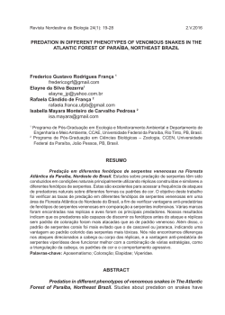 PREDATION IN DIFFERENT PHENOTYPES OF VENOMOUS