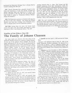 The Family of Johann Claassen