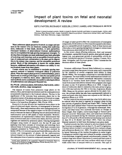 Impact of plant toxins on fetal and neonatal development: A review