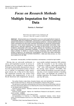 Multiple imputation for missing data
