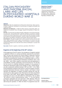 Italian psychiatry and Fascism: racial laws and life in psychiatric