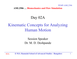 Kinematic Concepts for Analyzing Kinematic Concepts for Analyzing