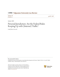 Personal Jurisdiction - ValpoScholar