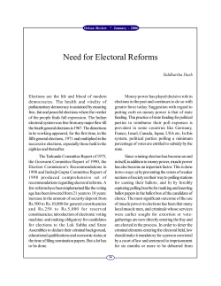 Need for Electoral Reforms