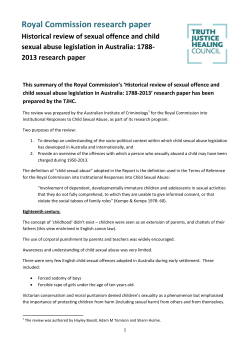 Historical review of sexual offence and child sexual abuse