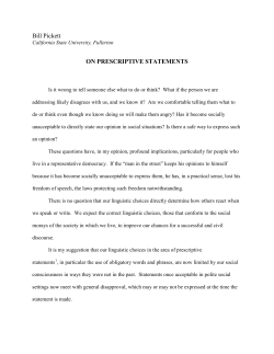 On prescriptive statements - Department of English, Comparative