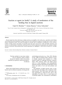 A study of moderators of the herding bias in digital auctions