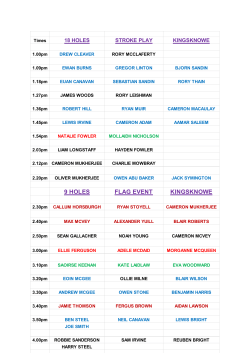 Stephen Gallacher Foundation Kingsknowe 2015 Tee Times