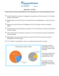 Data Facts - CY 2016 Child Protective Services (CPS) Reports to the