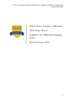 Learning Support Policy Part 2 EAL Jan 2016