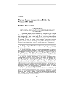 United States Competition Policy in Crisis: 1890&ndash;1955