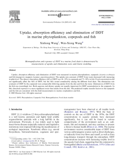 Uptake, absorption efficiency and elimination of DDT in marine