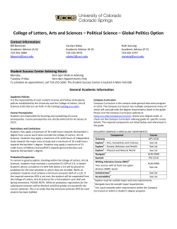 College of Letters, Arts and Sciences &ndash; Political Science &ndash; Global