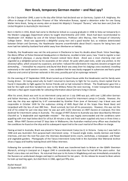 Herr Brack, temporary German master &ndash; and Nazi spy?