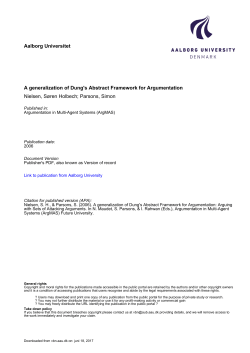 A generalization of Dung`s Abstract Framework for - VBN