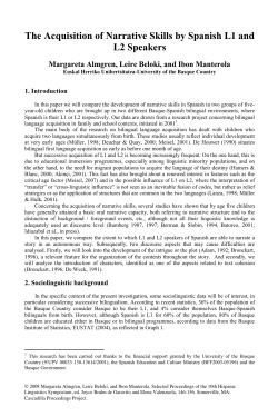 The Acquisition of Narrative Skills by Spanish L1 and L2 Speakers