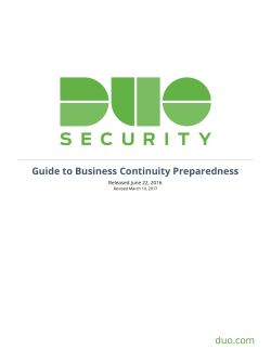 Guide to Business Continuity Preparedness