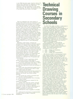 Technical Drawing Courses in Secondary Schools