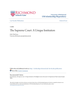 The Supreme Court: A Unique Institution