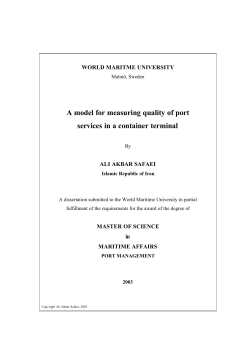 A model for measuring quality of port services in a container terminal