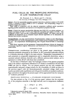 FUEL CELLS-III. THE PROPYLENE POTENTIAL IN